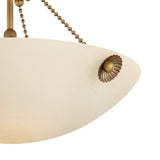 Azurae Semi-Flush 15", Patina Brass and Cloud Glass