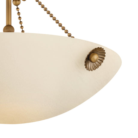 Azurae Semi-Flush 15", Patina Brass and Cloud Glass