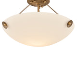 Azurae Semi-Flush 15", Patina Brass and Cloud Glass