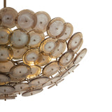 Perenna Oversized Chandelier 40", Patina Brass and Smoke Taupe Piastra Glass
