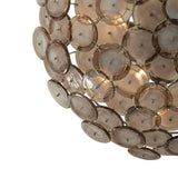 Perenna Oversized Chandelier 40", Patina Brass and Smoke Taupe Piastra Glass