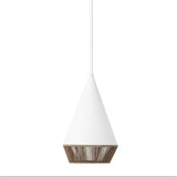 Sunita Small Pendant 7", Matte White and Rope