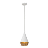Sunita Small Pendant 7", Matte White and Rope