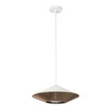 Sunita Medium Pendant 15", Matte White and Rope