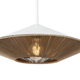 Sunita Medium Pendant 15", Matte White and Rope