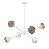 Sunita 6 Light Chandelier 38", Matte White and Rope