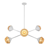 Sunita 6 Light Chandelier 38", Matte White and Rope
