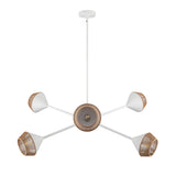 Sunita 6 Light Chandelier 38", Matte White and Rope