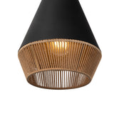 Sunita Small Pendant 7", Matte Black and Rope