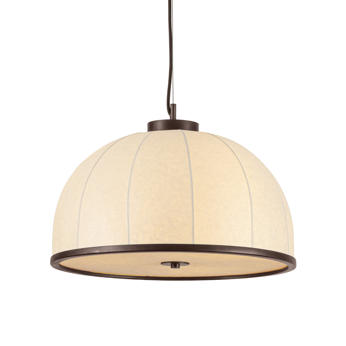 Emiko Large Pendant 20", Bronze Leaf and Paper Shade