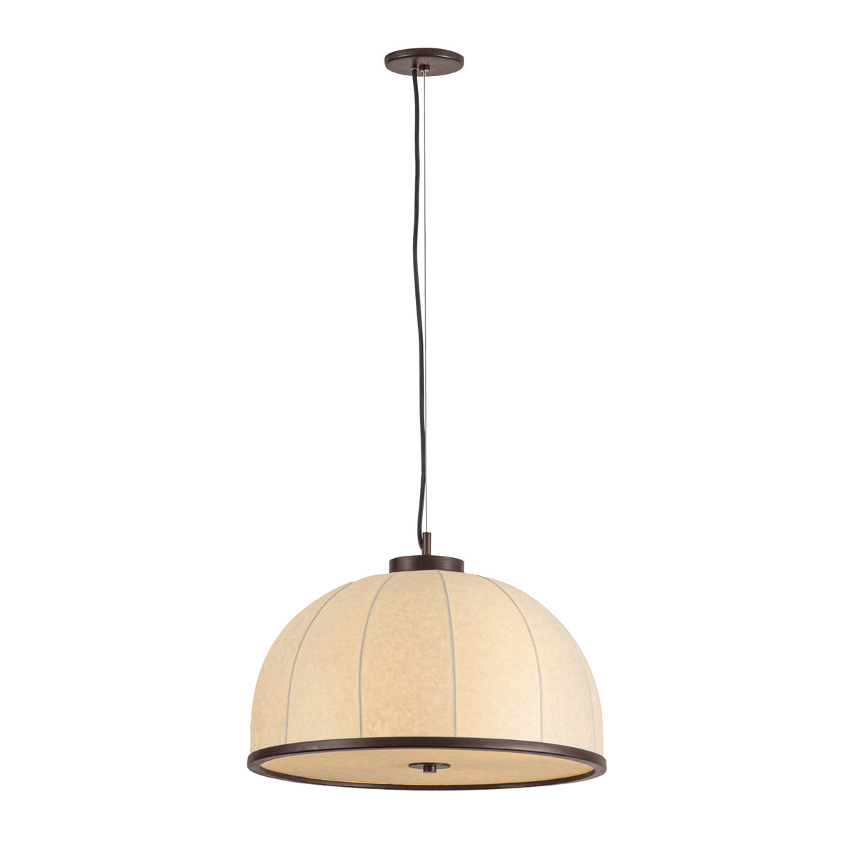 Emiko Large Pendant 20", Bronze Leaf and Paper Shade