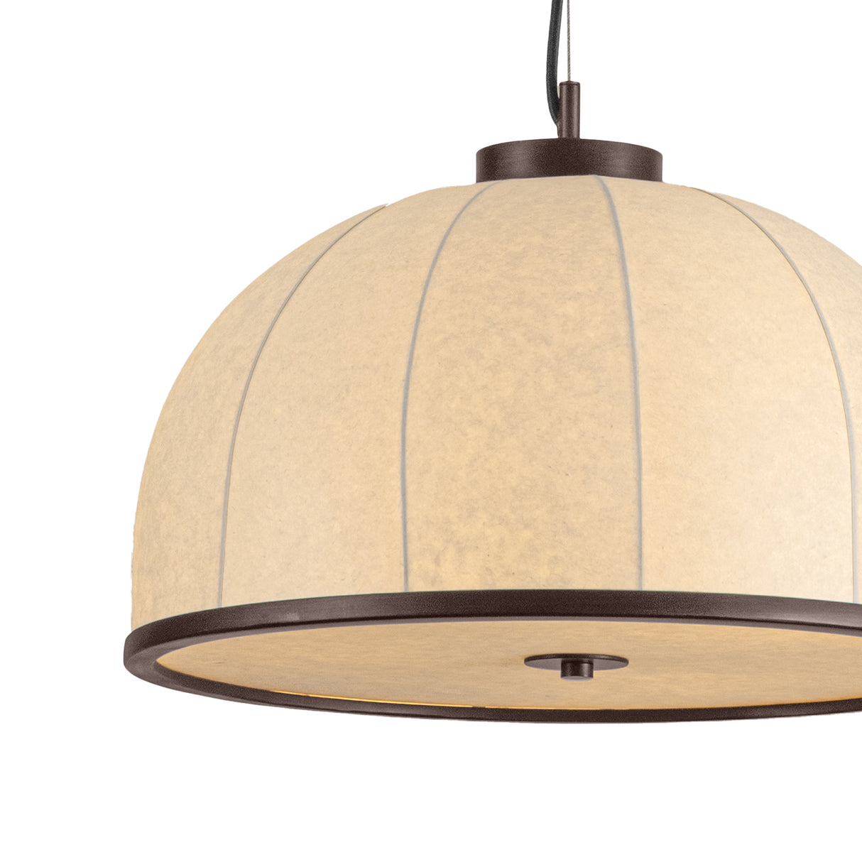 Emiko Large Pendant 20", Bronze Leaf and Paper Shade