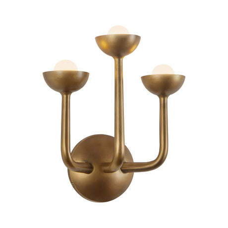 Bettina LED 3 Light Wall Sconce 12", Vintage Brass
