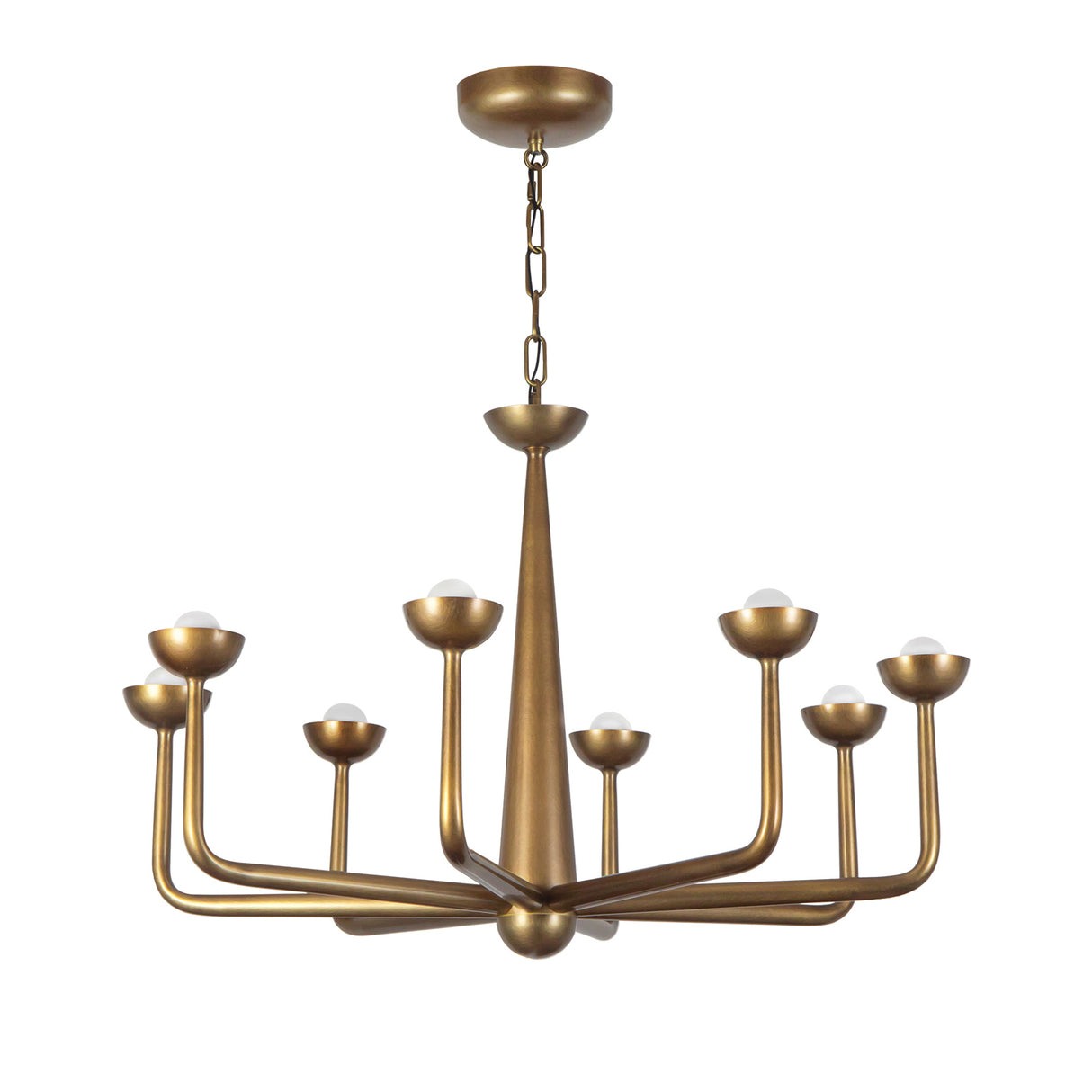 Bettina LED Chandelier 30", Vintage Brass