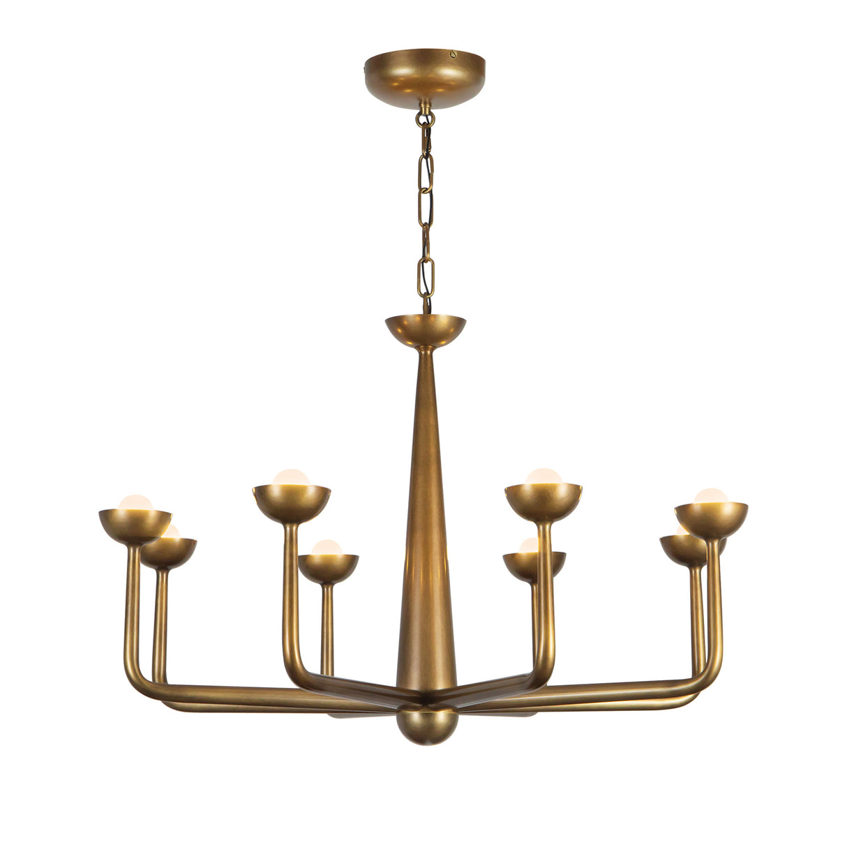 Bettina LED Chandelier 30", Vintage Brass