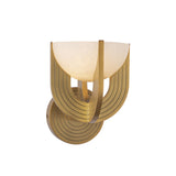 Armand LED Wall Sconce 8", Vintage Brass and Alabaster