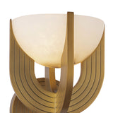Armand LED Wall Sconce 8", Vintage Brass and Alabaster