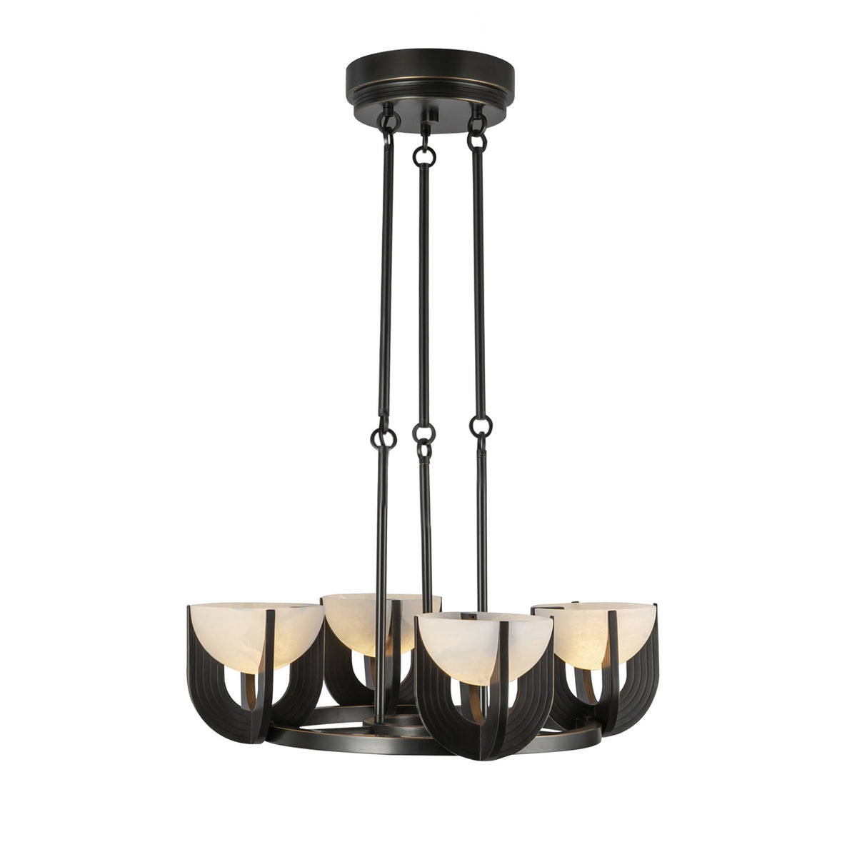 Armand LED Chandelier 23", Urban Bronze and Alabaster