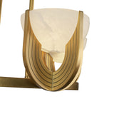 Armand LED Chandelier 23", Vintage Brass and Alabaster