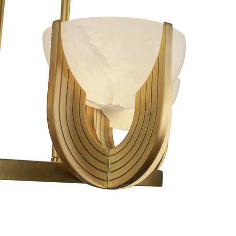 Armand LED Chandelier 23", Vintage Brass and Alabaster