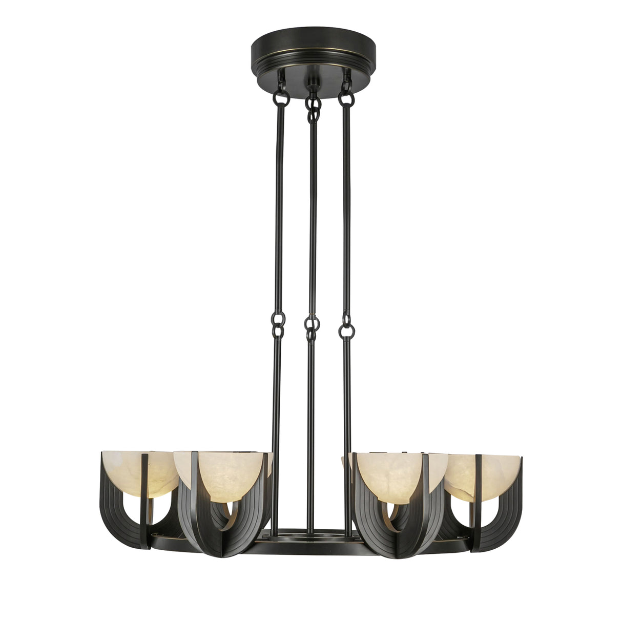Armand LED Chandelier 28", Urban Bronze and Alabaster