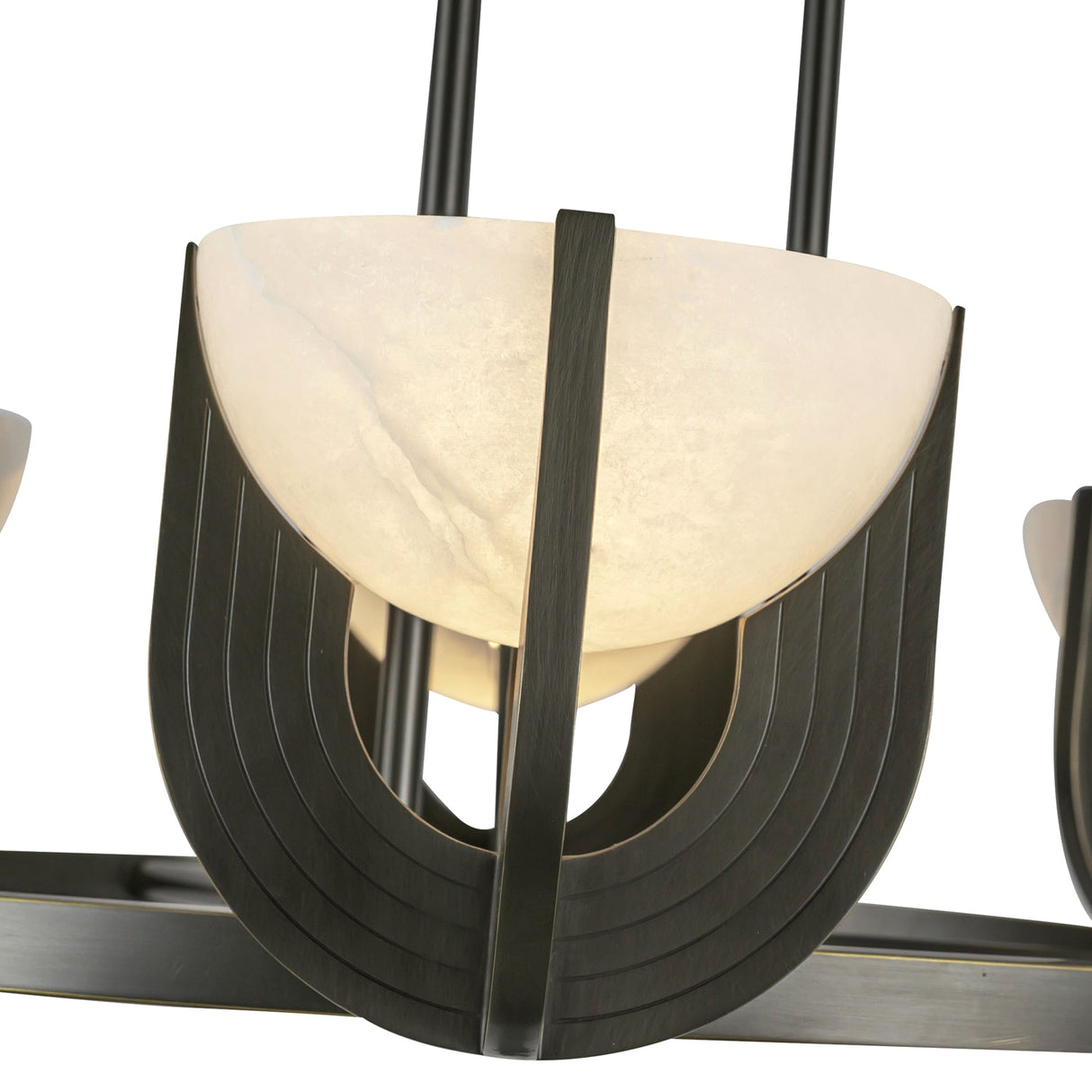 Armand LED Chandelier 28", Urban Bronze and Alabaster