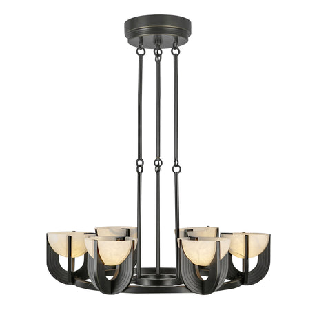 Armand LED Chandelier 28", Urban Bronze and Alabaster