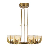 Armand LED Chandelier 28", Vintage Brass and Alabaster