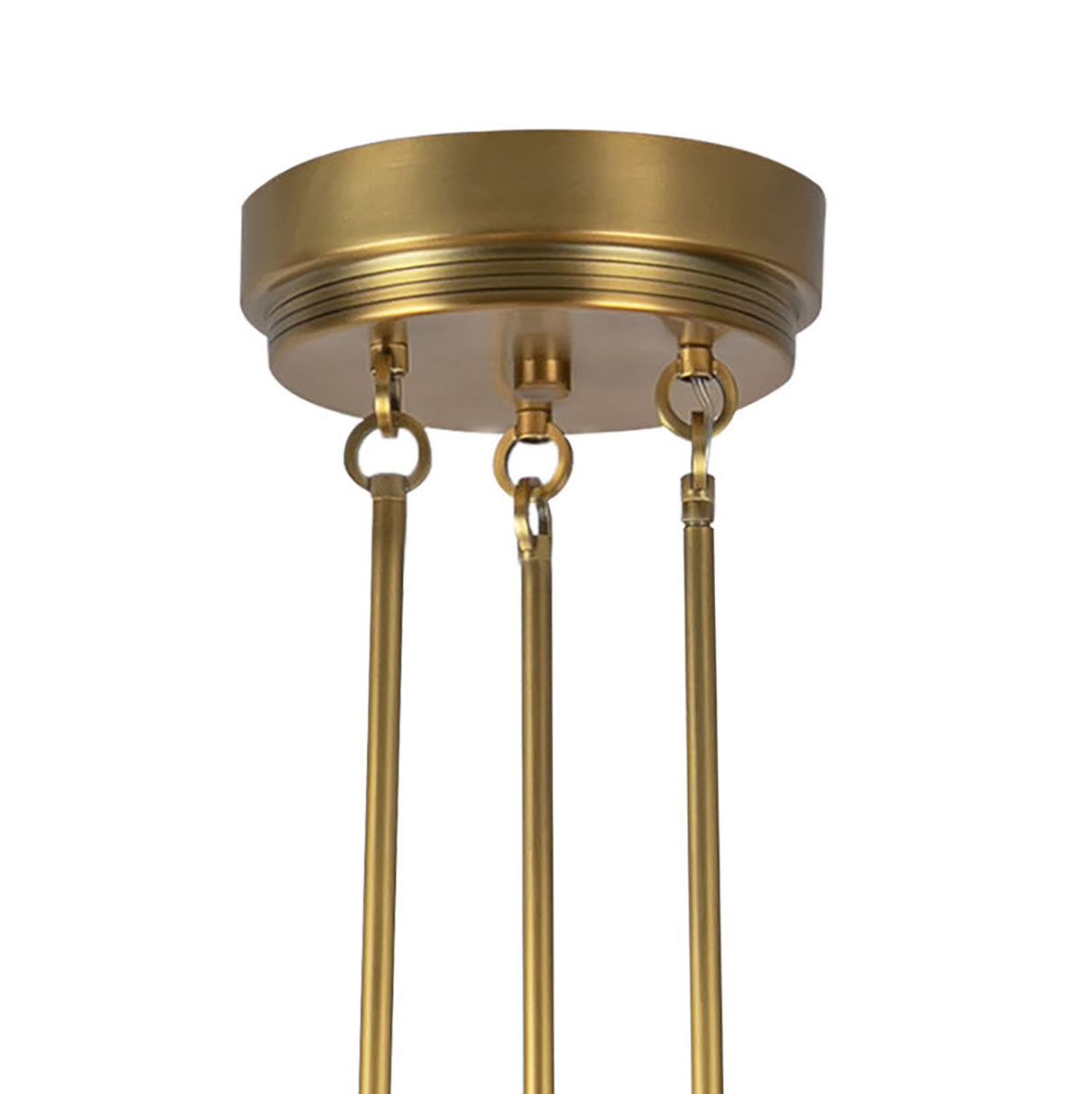 Armand LED Chandelier 23", Vintage Brass and Alabaster
