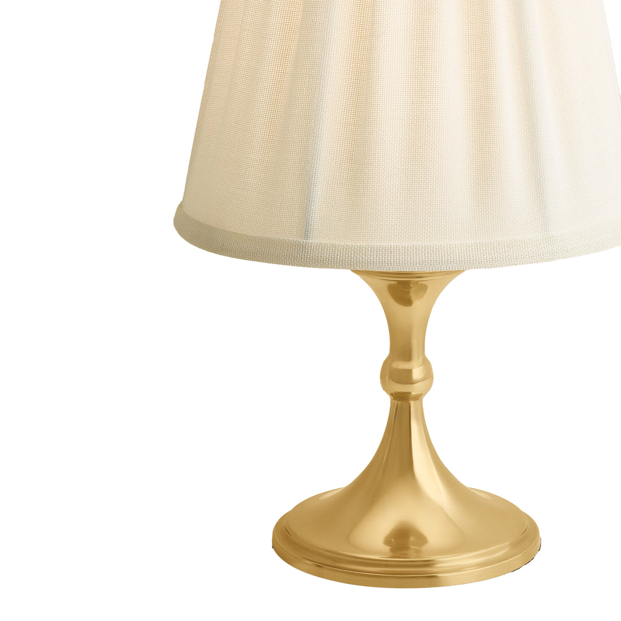 Antara Rechargeable Table Lamp 12", Aged Brass and Off-White Linen