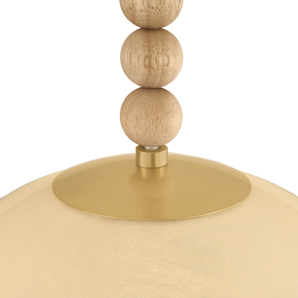 Wilhelmina Swag Pendant, Aged Brass, Oak, and Cloud Glass