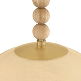 Wilhelmina Swag Pendant, Aged Brass, Oak, and Cloud Glass