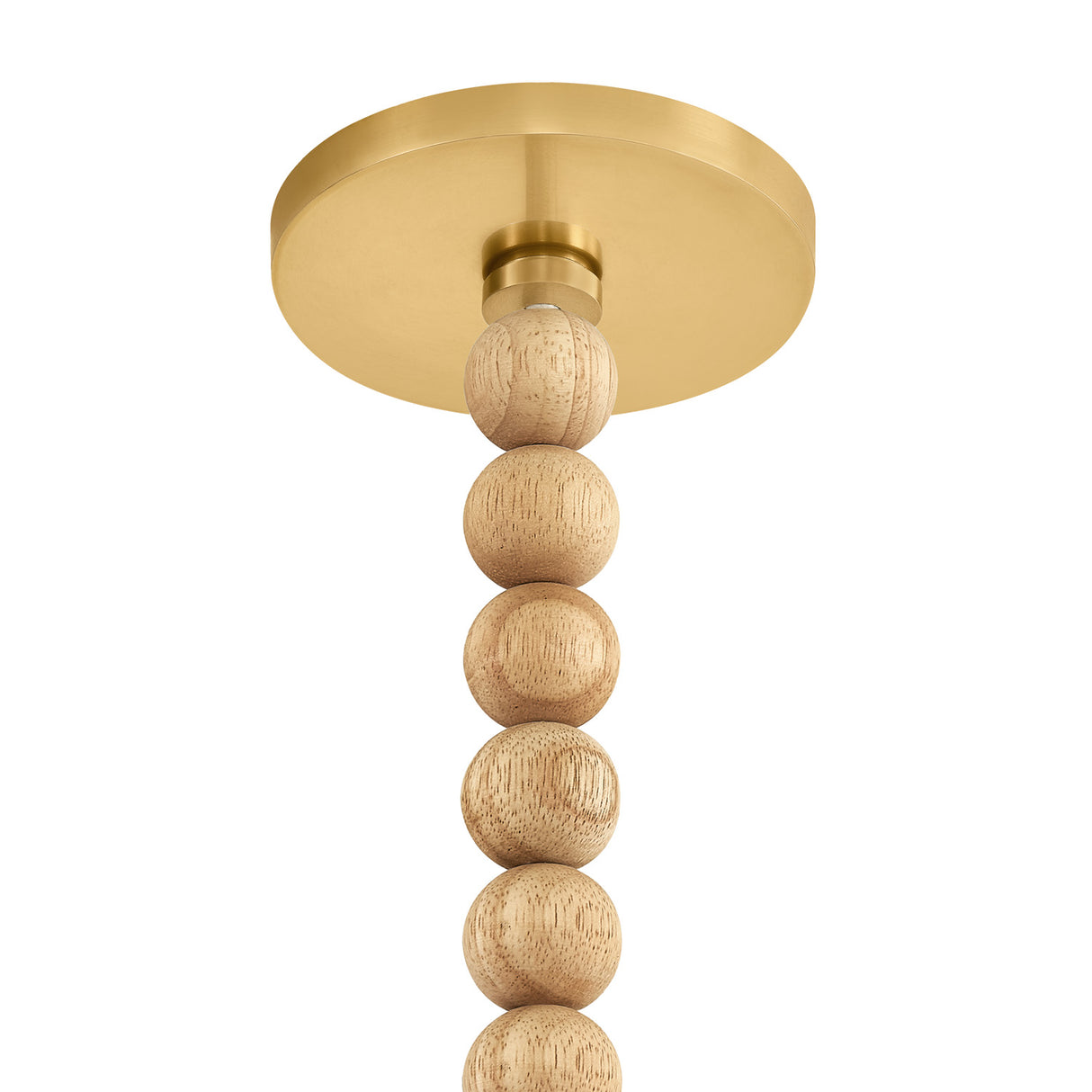 Wilhelmina Swag Pendant, Aged Brass, Oak, and Cloud Glass