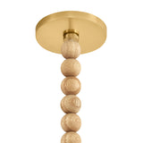 Wilhelmina Swag Pendant, Aged Brass, Oak, and Cloud Glass
