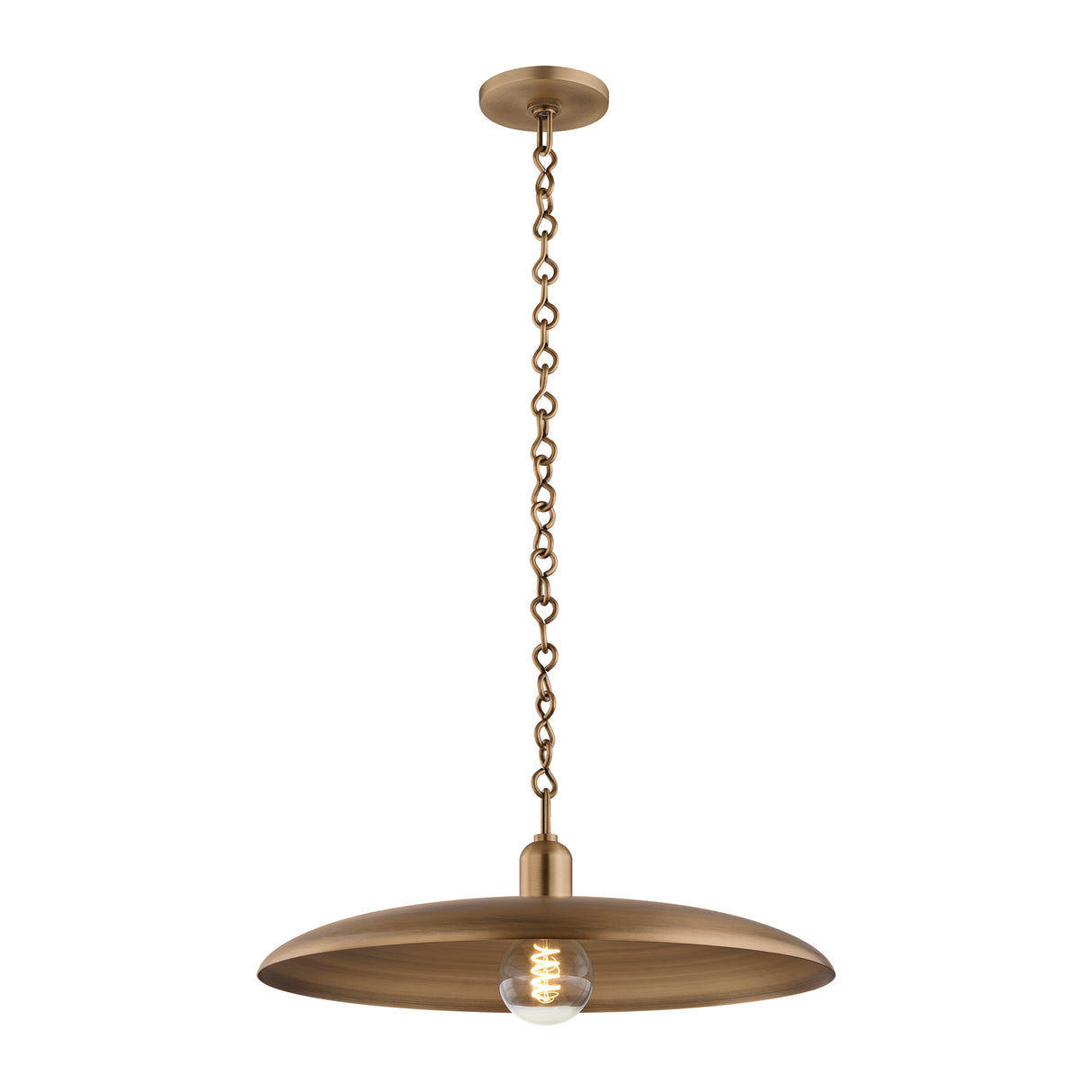 Crawford Large Pendant 19", Patina Brass