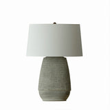 Kian Table Lamp 27", Textured Gray Ceramic and Patina Brass