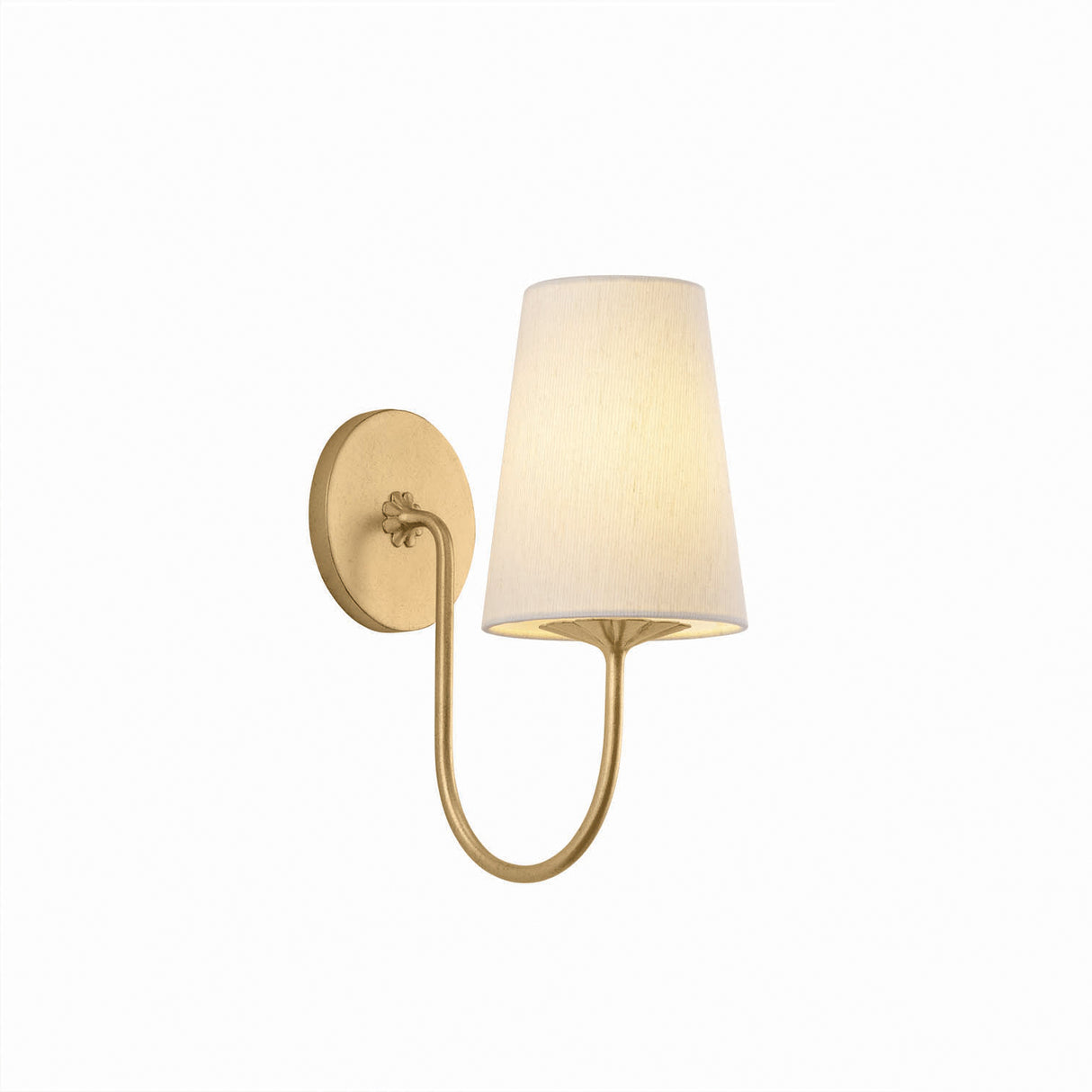 Catherine Wall Sconce 13", Gold Leaf and Raw Silk