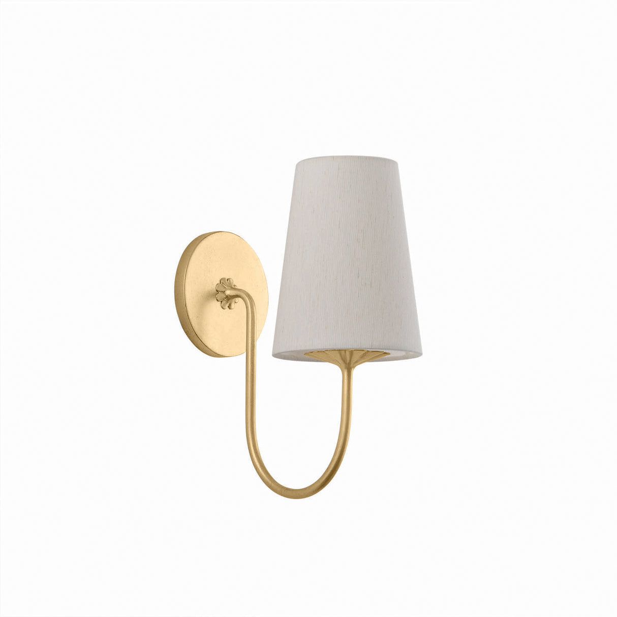 Catherine Wall Sconce 13", Gold Leaf and Raw Silk