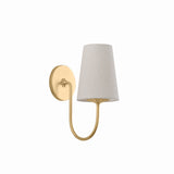 Catherine Wall Sconce 13", Gold Leaf and Raw Silk