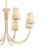 Catherine 8 Light Chandelier 40", Gold Leaf and Raw Silk