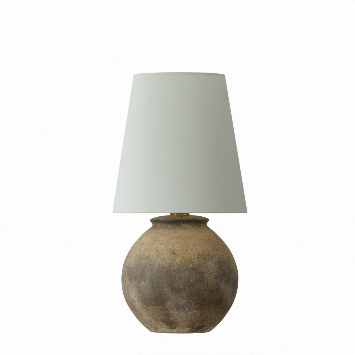 Raffael Table Lamp 20", Aged Earth Ceramic and Patina Brass