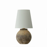 Raffael Table Lamp 20", Aged Earth Ceramic and Patina Brass