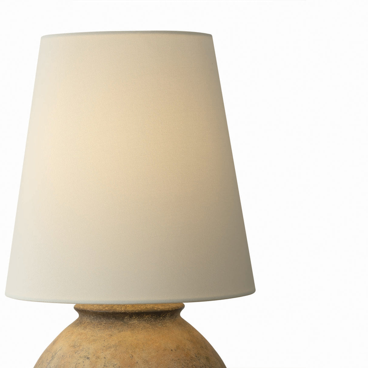 Raffael Table Lamp 20", Aged Earth Ceramic and Patina Brass