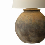 Raffael Table Lamp 20", Aged Earth Ceramic and Patina Brass