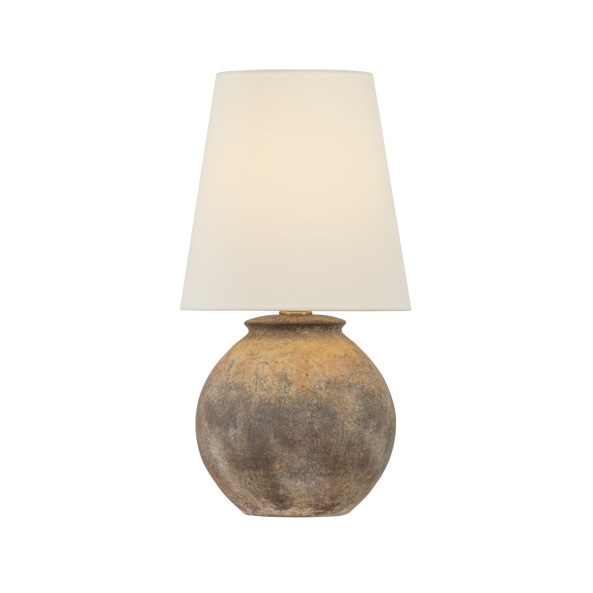 Raffael Table Lamp 20", Aged Earth Ceramic and Patina Brass