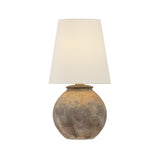 Raffael Table Lamp 20", Aged Earth Ceramic and Patina Brass