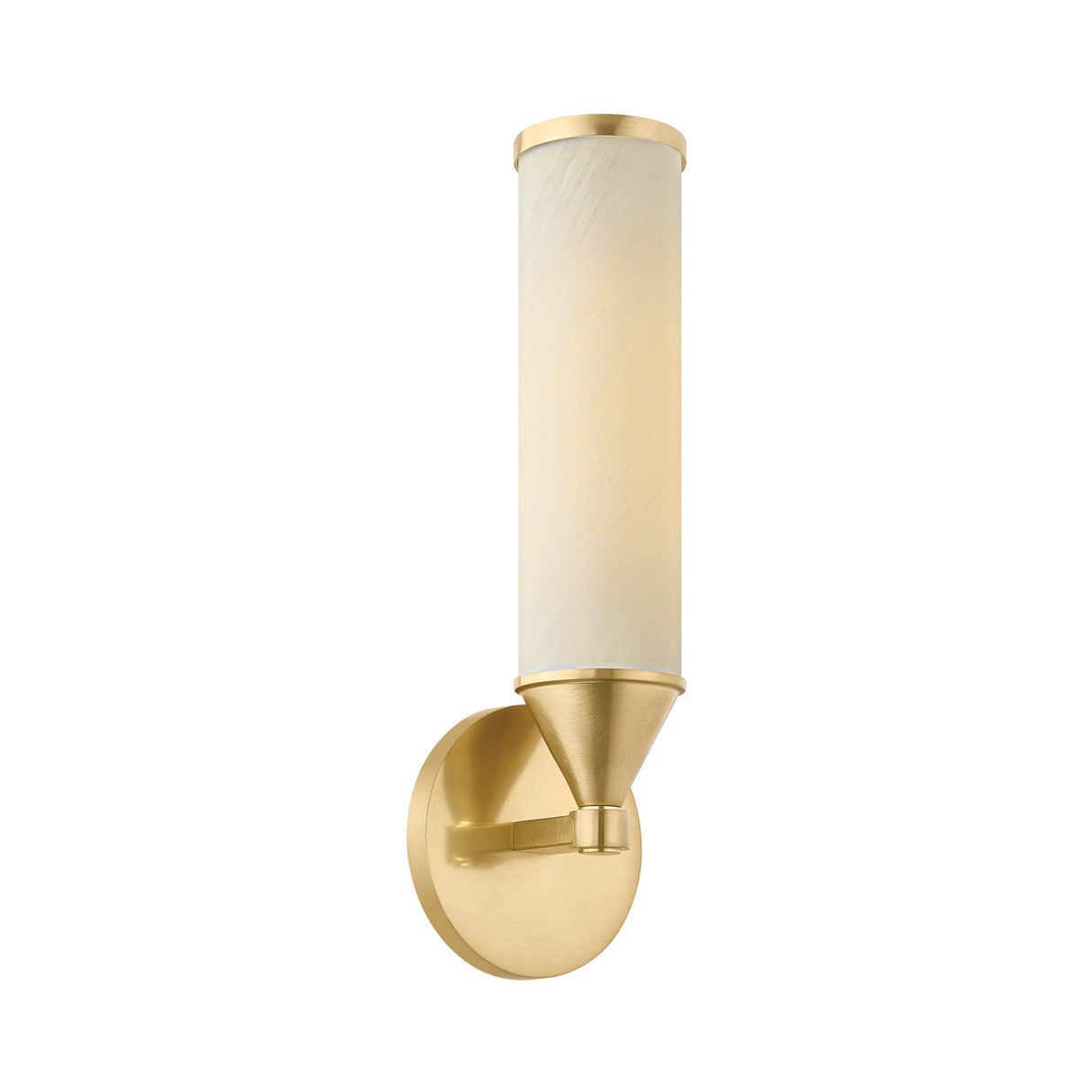 Sayer Wall Sconce 15", Aged Brass and Cloud Glass