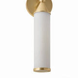 Sayer 2 Light Wall Sconce 25", Aged Brass and Cloud Glass
