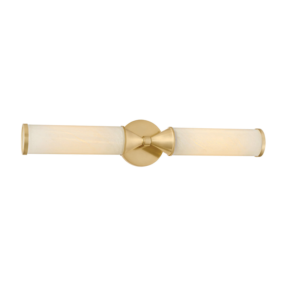Sayer 2 Light Wall Sconce 25", Aged Brass and Cloud Glass