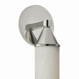 Sayer Wall Sconce 15", Polished Nickel and Cloud Glass